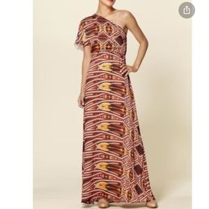 Sabine One Shoulder Full Length Dress Tribal Print